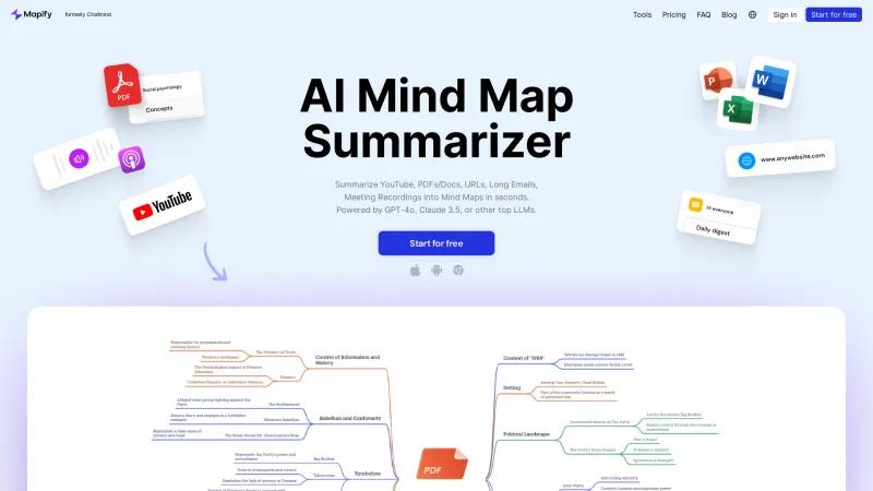 Homepage of Chatmind