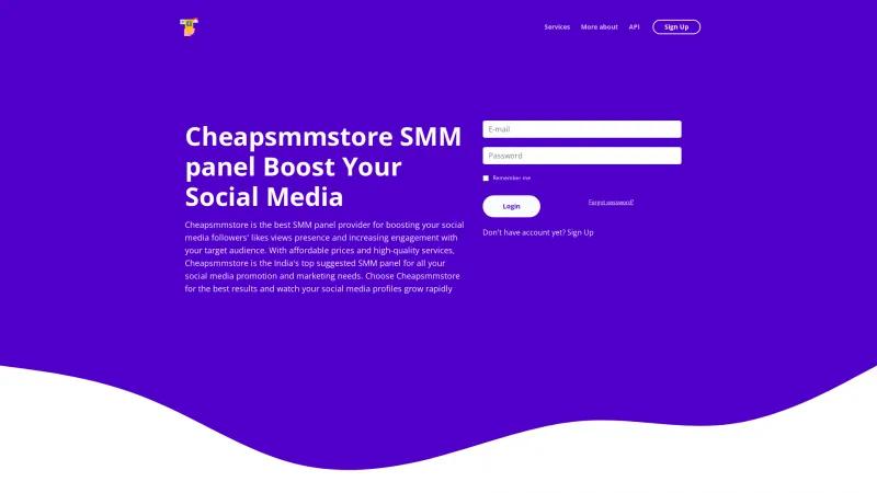 Homepage of Cheapsmmstore