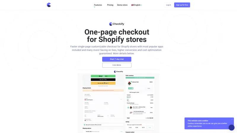 Homepage of Checkify