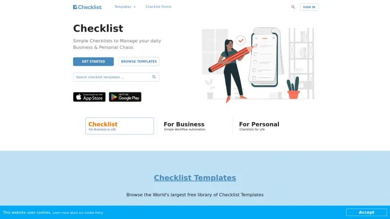 Homepage of Checklist