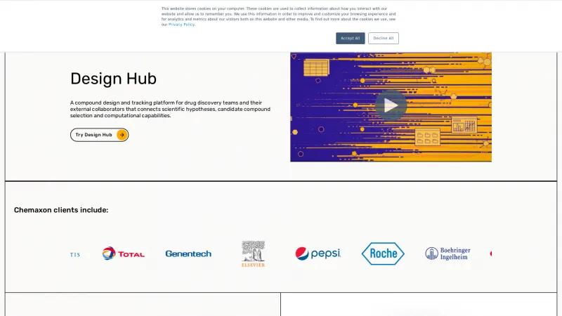 Homepage of Chemaxon Design Hub