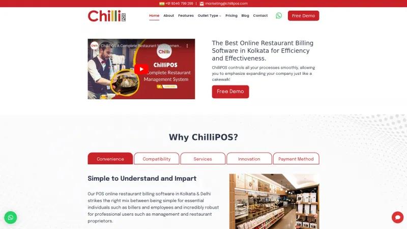 Homepage of ChilliPOS