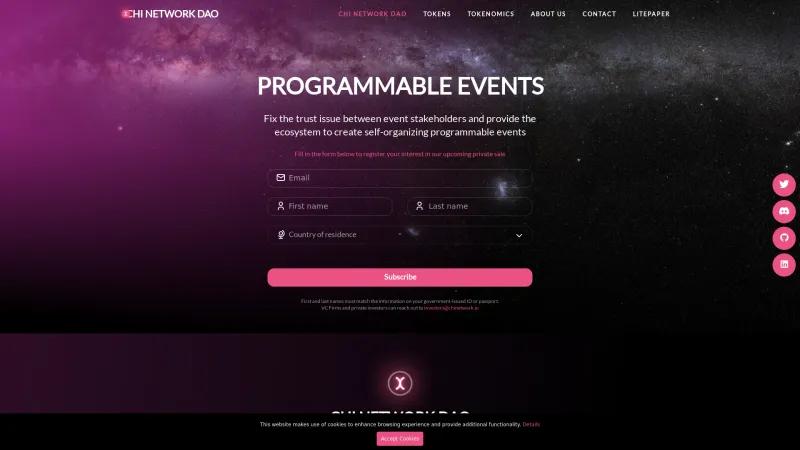 Homepage of CHI Network