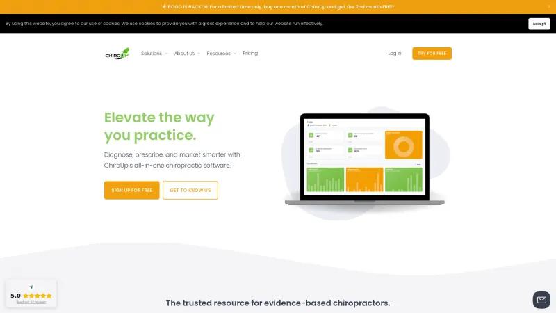 Homepage of ChiroUp