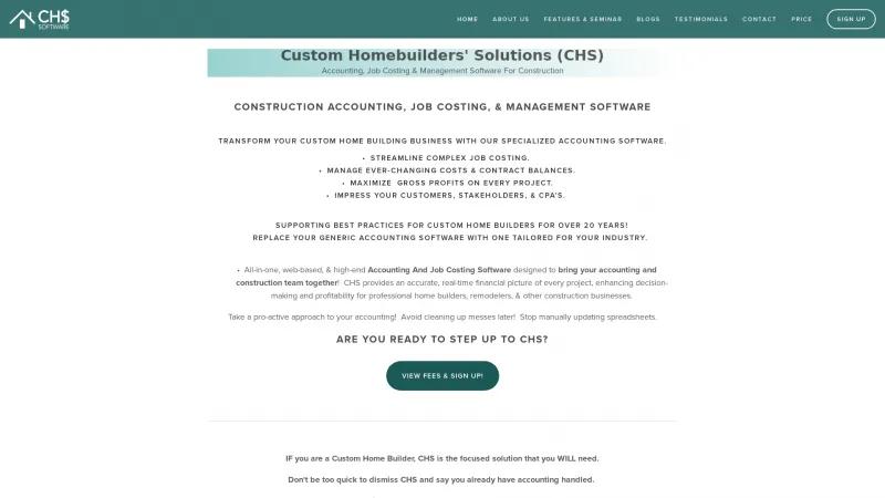 Homepage of CHS Software