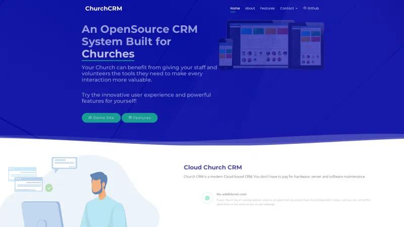 Homepage of ChurchCRM