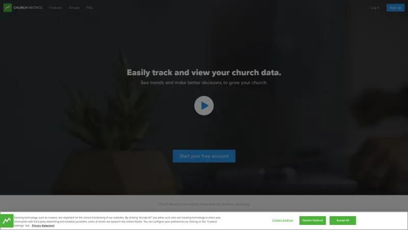 Homepage of Church Metrics