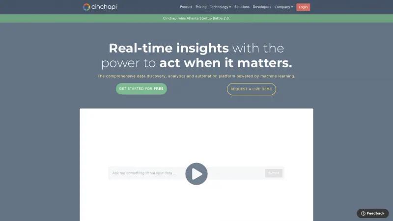 Homepage of Cinchapi