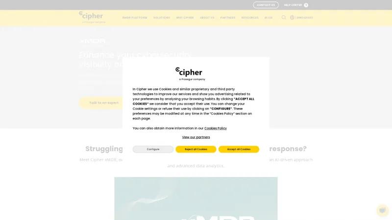 Homepage of CipherBox