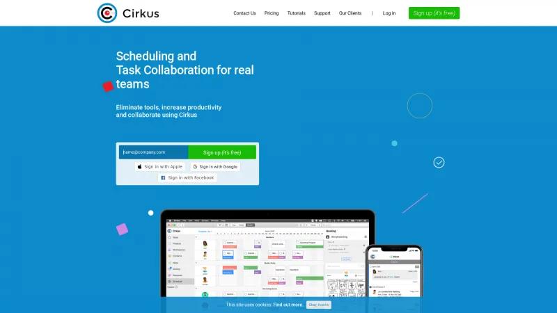 Homepage of Cirkus