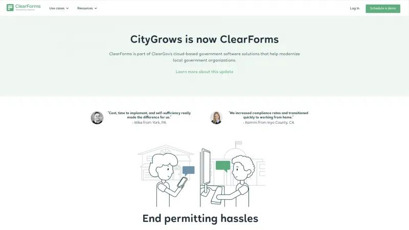 Transform Your Municipal Permitting Process with ClearForms: Fast, Affordable, and User-Friendly Solutions Homepage of ClearForms