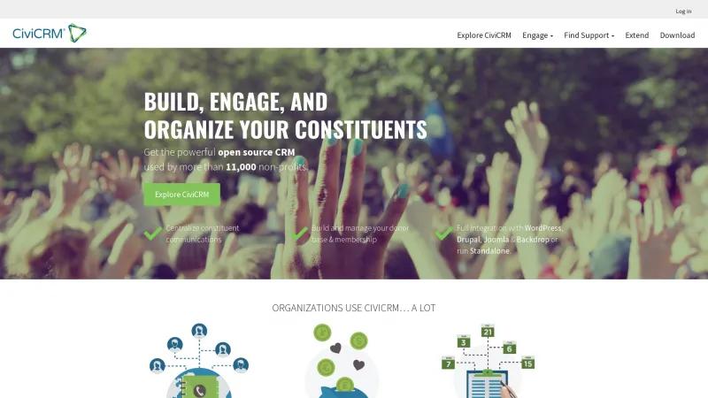 Homepage of CiviCRM