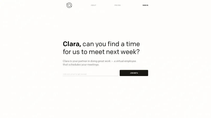 Homepage of Clara