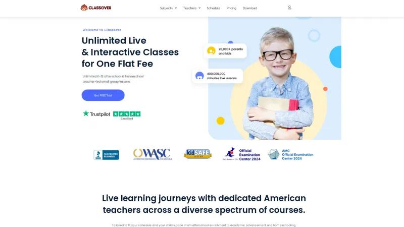 Homepage of Classover