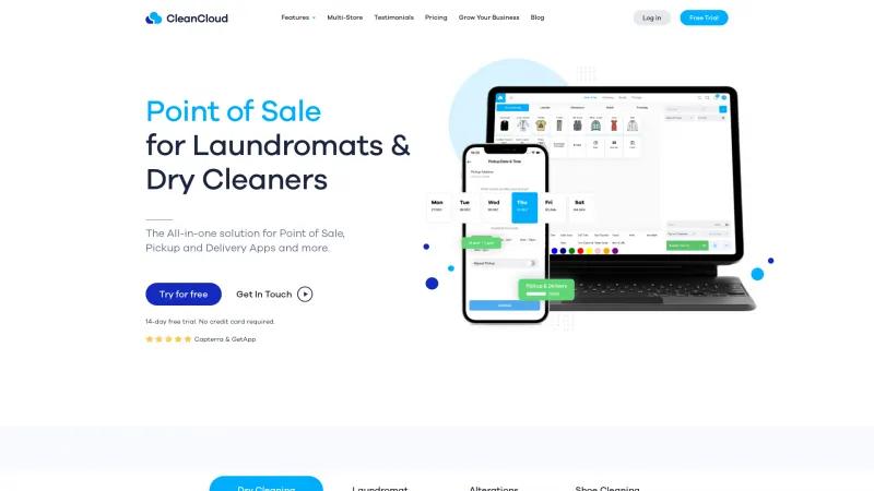 Homepage of CleanCloud