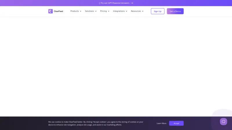 Homepage of ClearFeed