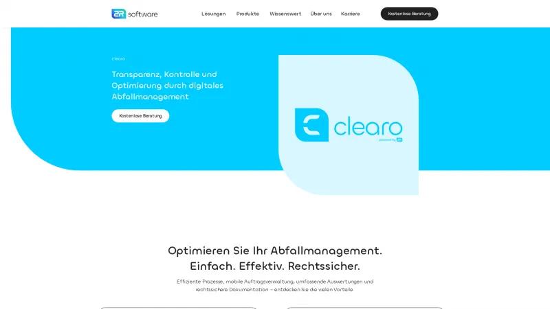 Homepage of Clearo