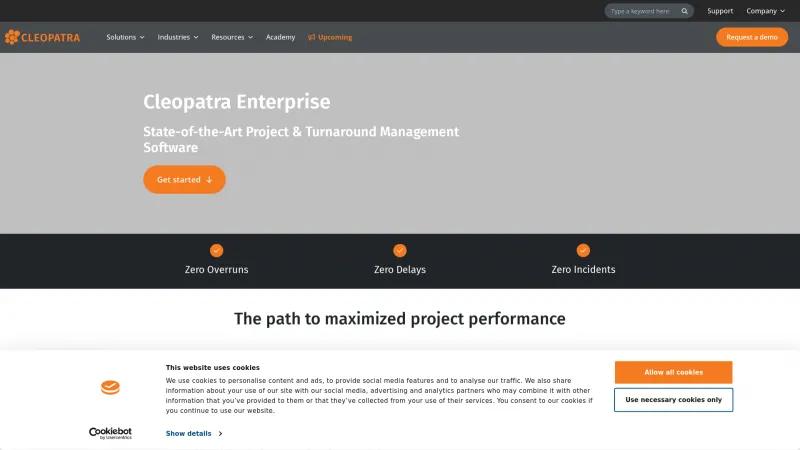 Homepage of Cleopatra Enterprise