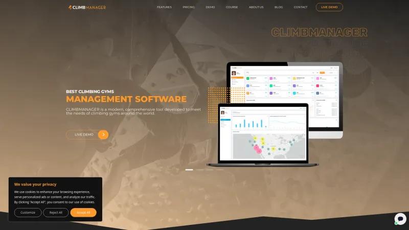 Homepage of CLIMBMANAGER