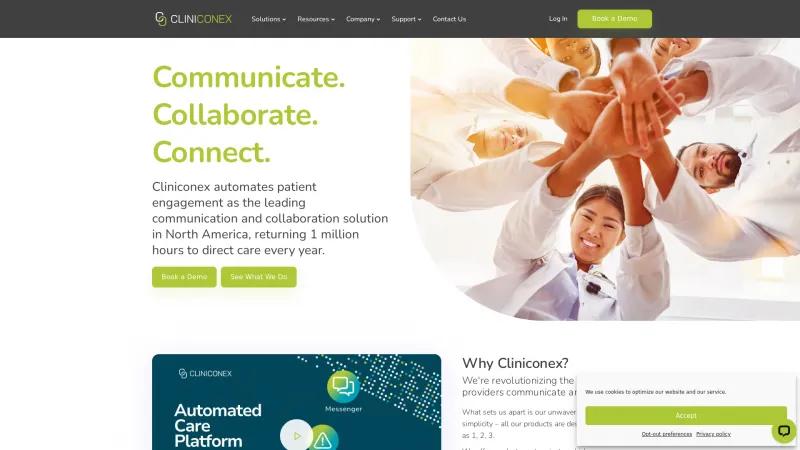 Homepage of Cliniconex