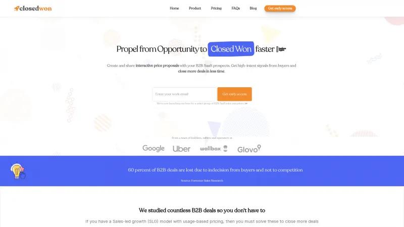 Homepage of ClosedWon