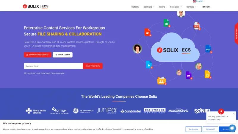 Homepage of SOLIXCloud ECS