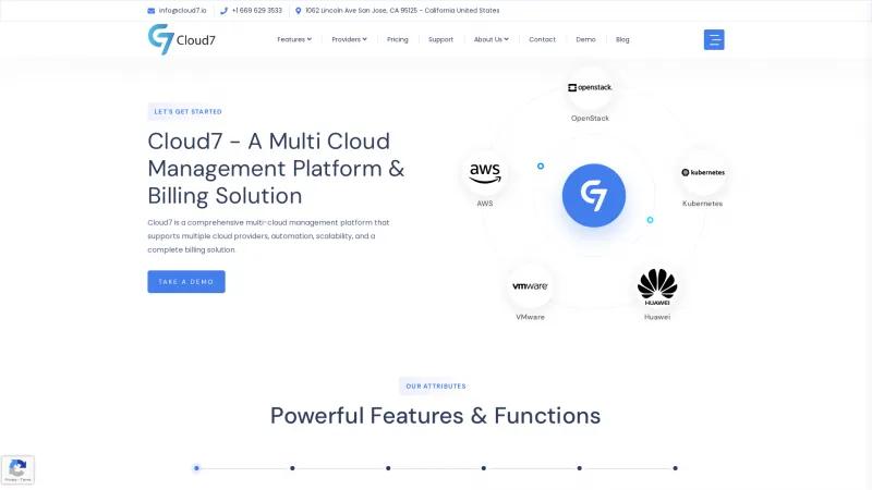 Homepage of Cloud7