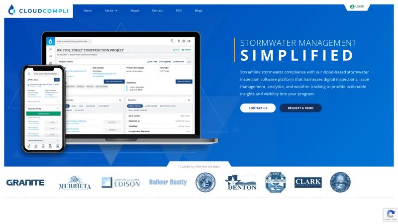 Homepage of CloudCompli