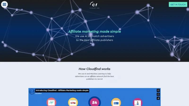 Homepage of Cloudfind