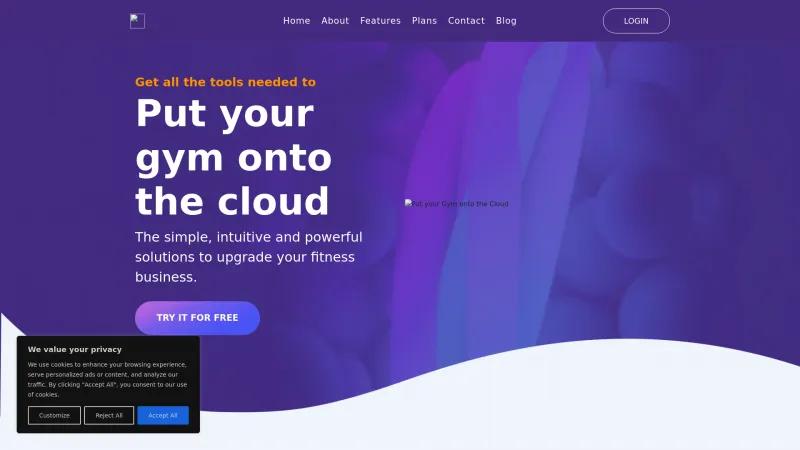 Homepage of Cloud Gym