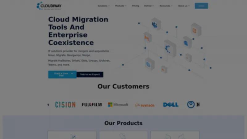 Homepage of Cloudiway