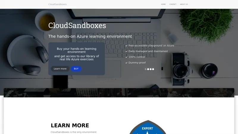 Homepage of CloudSandboxes