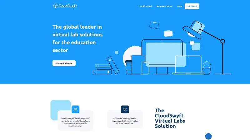 Homepage of CloudSwyft