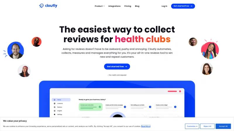 Homepage of Cloutly