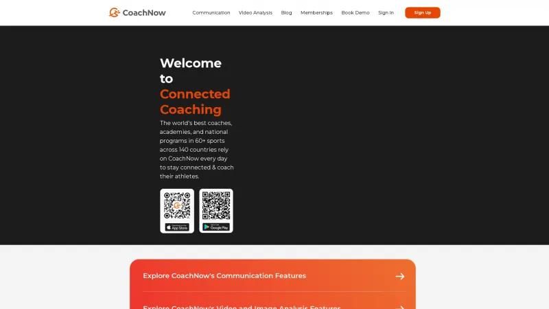 Homepage of CoachNow