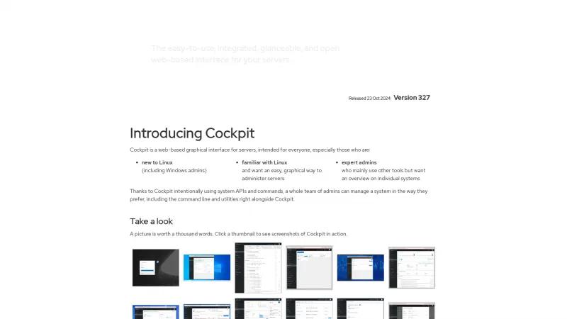 Homepage of Cockpit