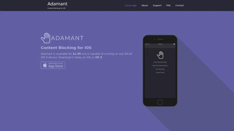 Homepage of Adamant