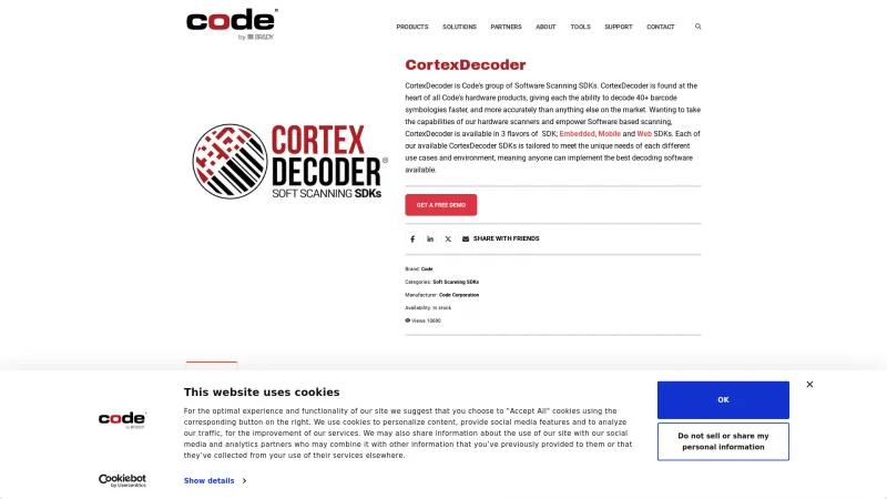 Homepage of CortexDecoder