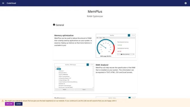 Homepage of MemPlus