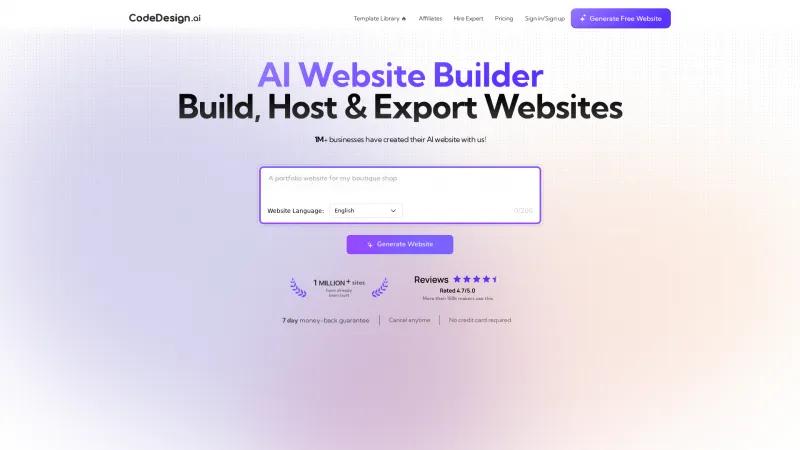 Homepage of CodeDesign.ai