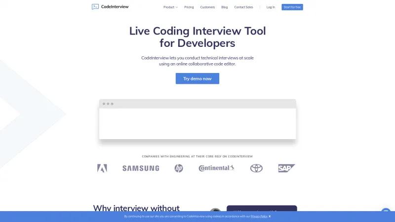 Homepage of CodeInterview