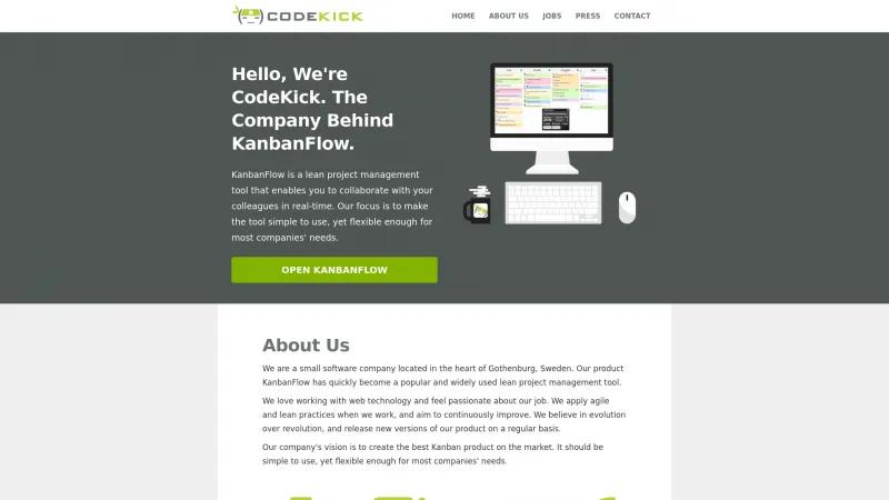 Homepage of KanbanFlow