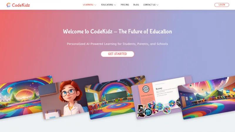 Homepage of CodeKidz