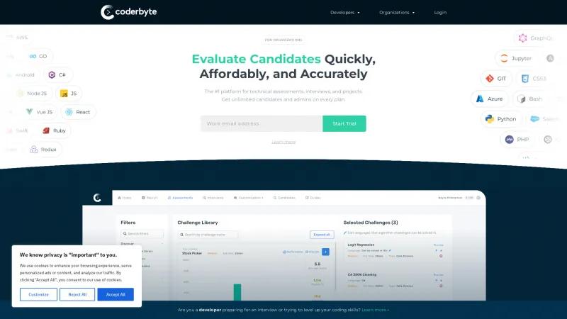 Homepage of Coderbyte