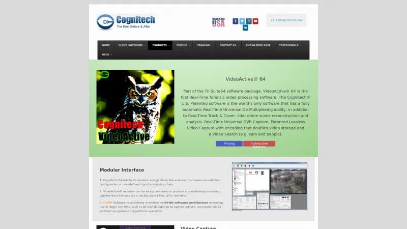 Homepage of Cognitech VideoActive