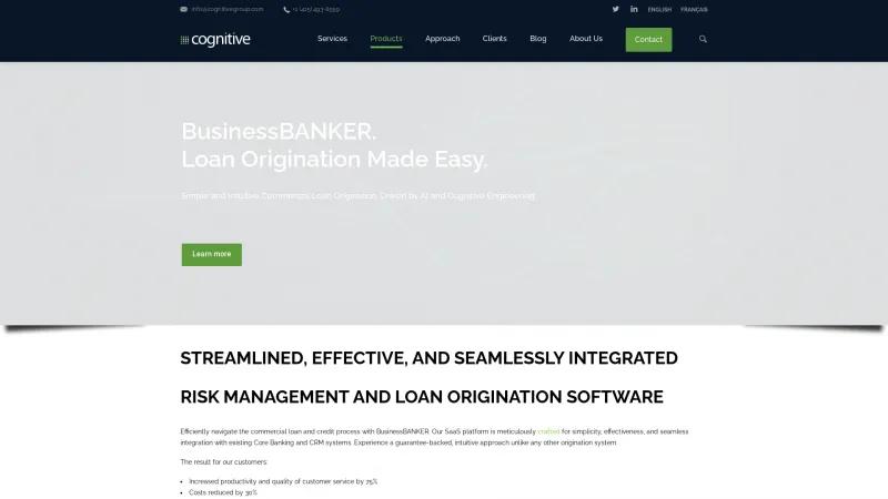 Homepage of BusinessBANKER