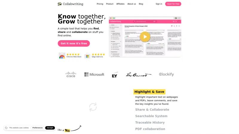 Homepage of Collabwriting