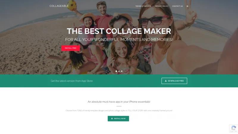 Homepage of Collageable