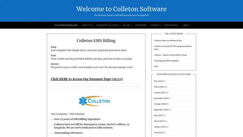 Homepage of Colleton Software