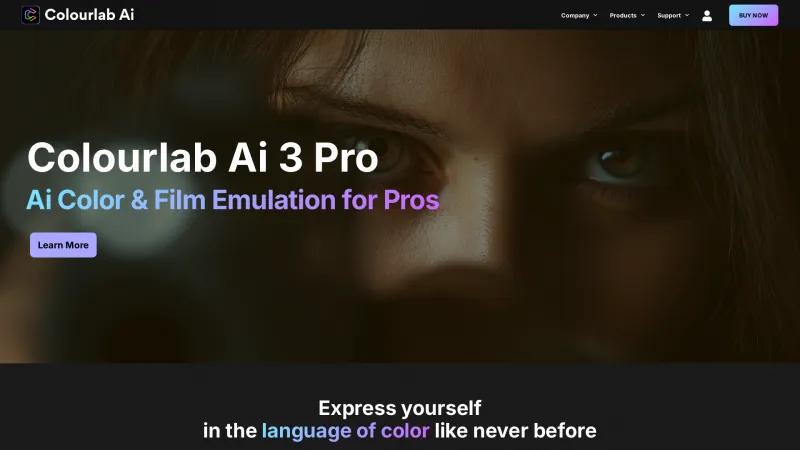 Homepage of Colourlab AI